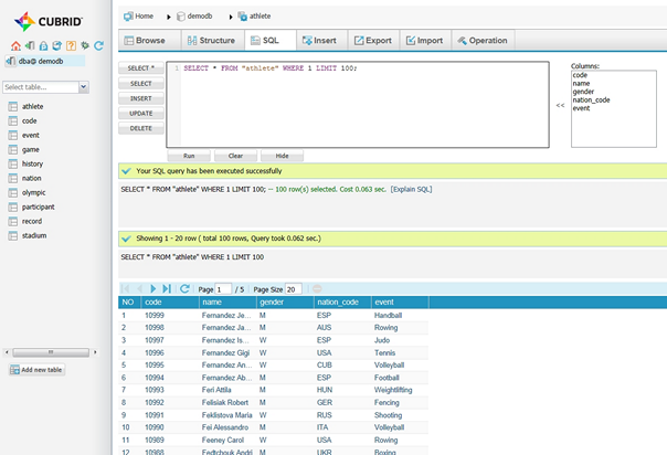 Query Tools — CUBRID 9.2.0 documentation